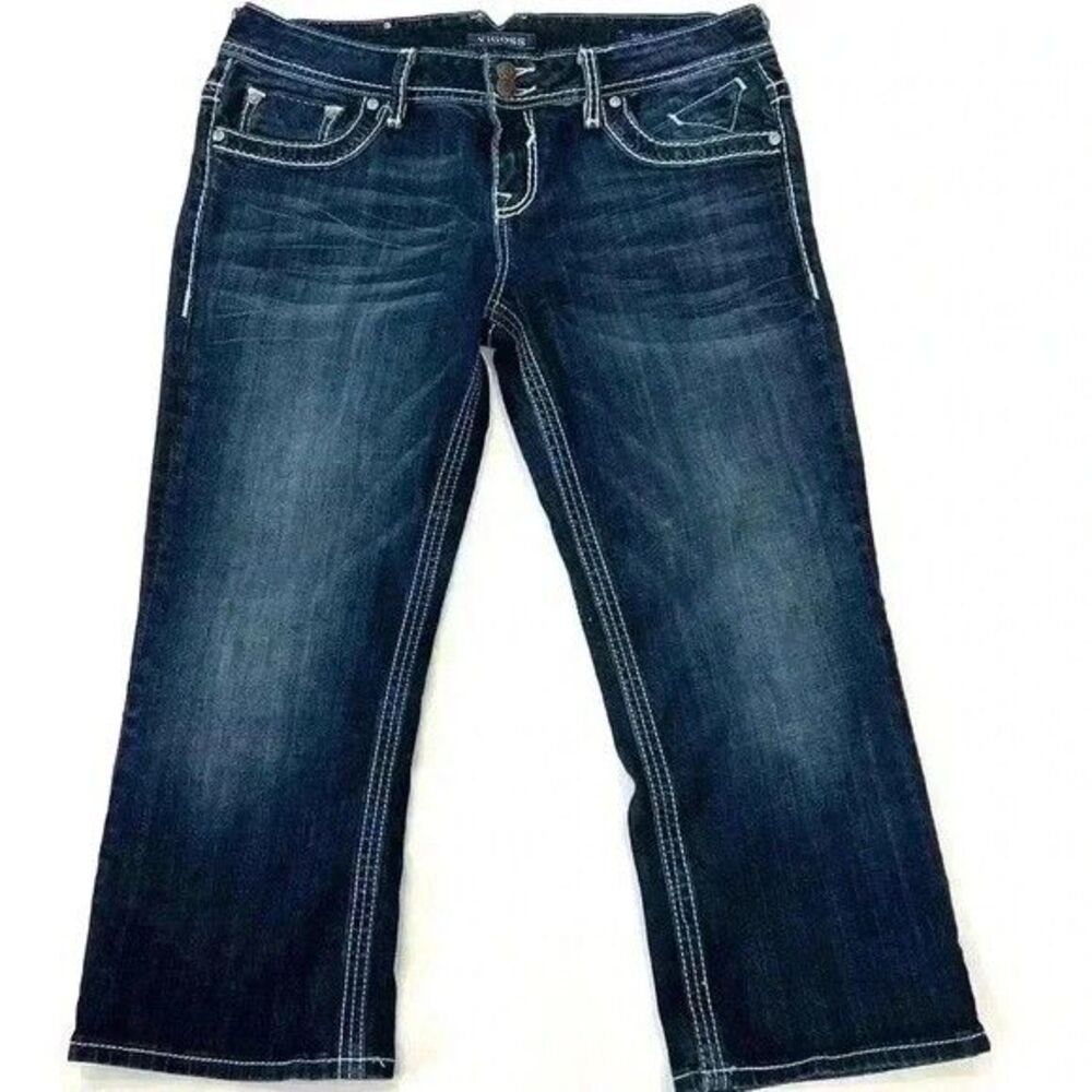 Vigoss The Dublin Capri Stitch Detail  Women's Denim Pants Size 11 Length 21